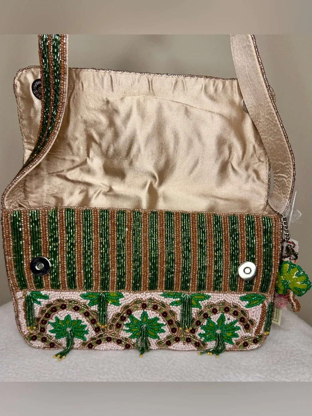 Viral Beaded TJMaxx & Marshalls Palm Tree Shoulder Bag With Bag Charm!!